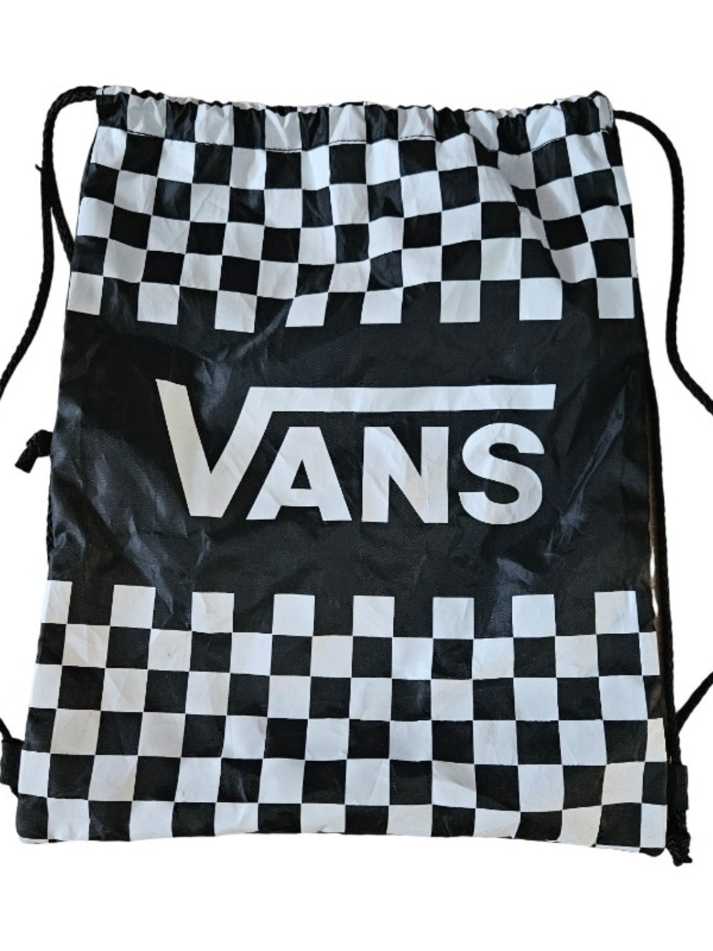 Vans Black & White Checkerboard Drawstring Backpack